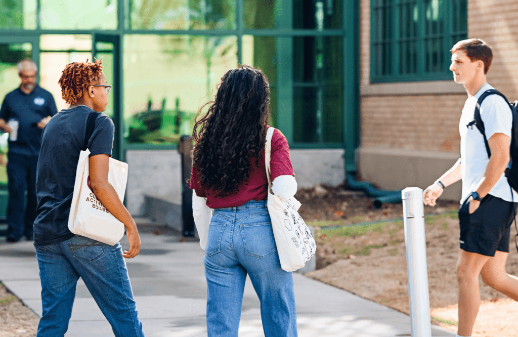 Students walking