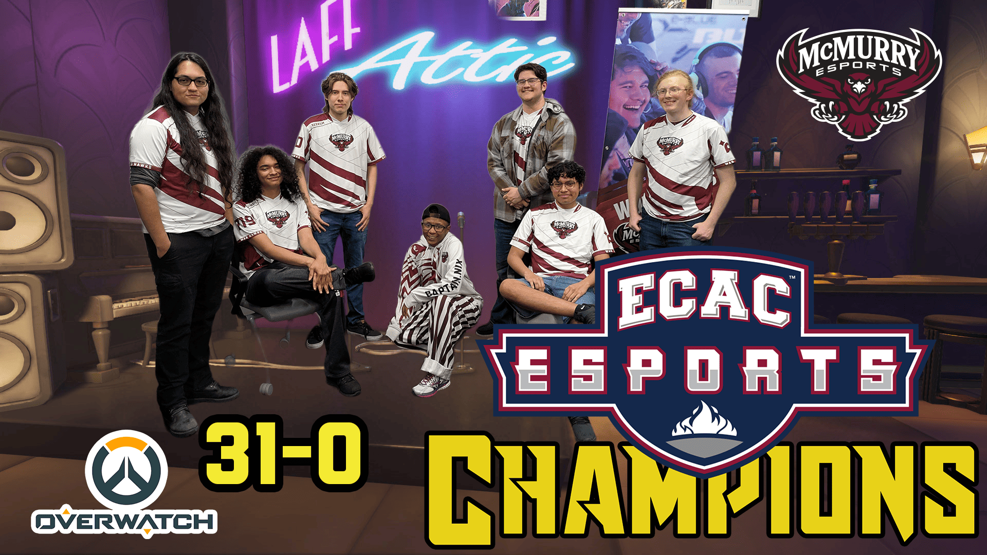McMurry Overwatch team ECAC championship graphic