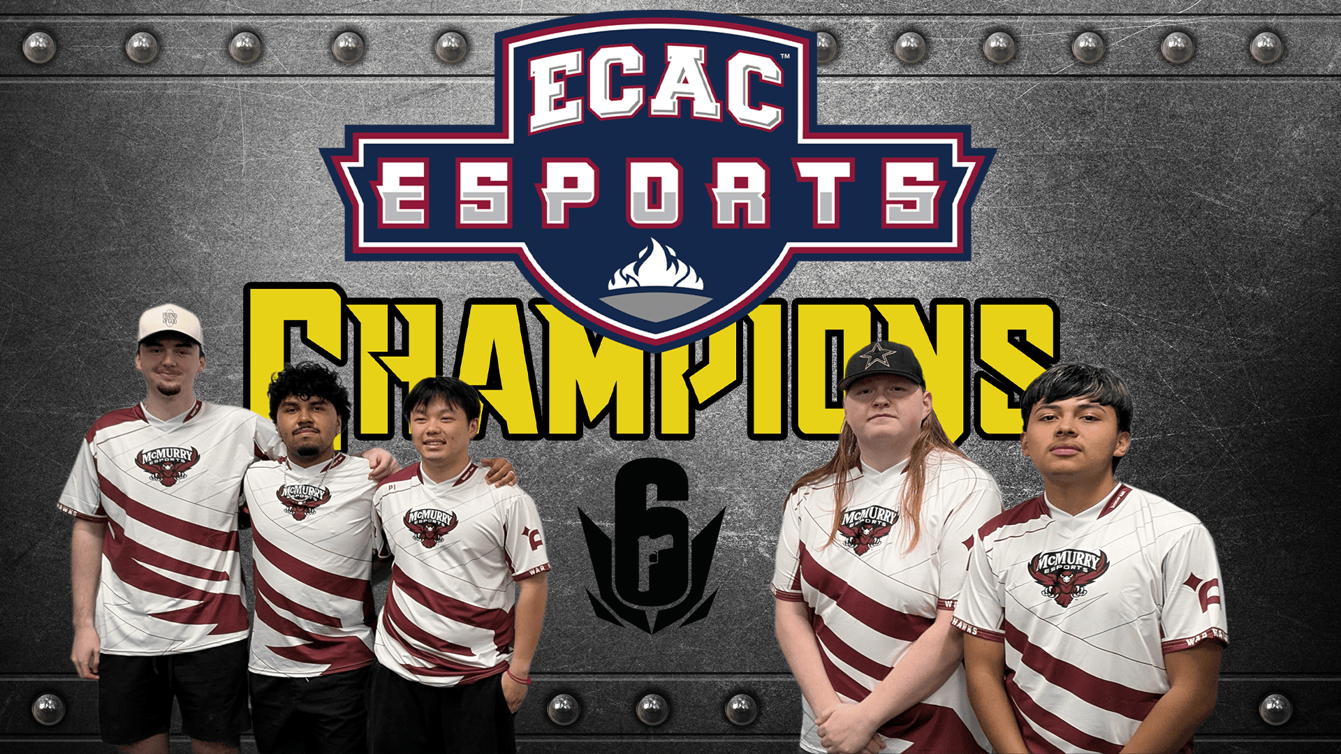McMurry Rainbow Six Siege team ECAC championship graphic